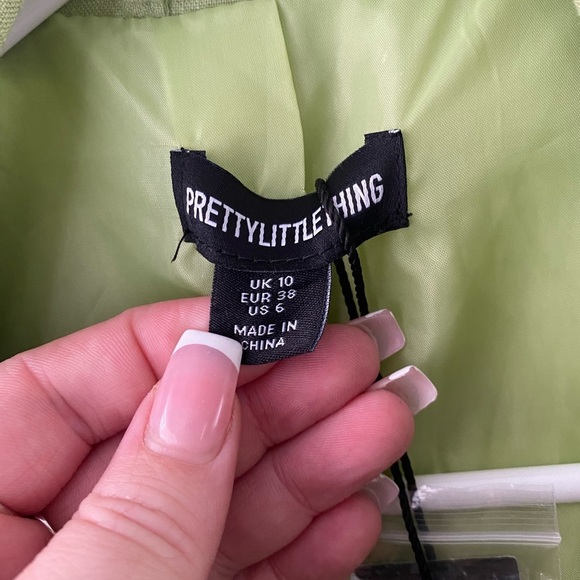 Pretty Little Things NWT Pistachio Oversized Drapey Button Blazer | Size:6 - Picture 7 of 11